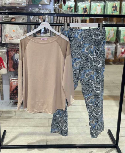 بلوز و شلوار سایز بزرگ زنانه کد 40513