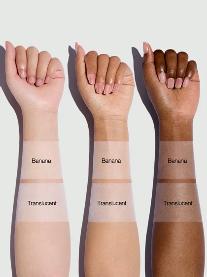 پودر فیکساتور آرایش بی‌رنگ و رنگی SHEGLAM – مدل Banana / Translucent – حجم 10گرم