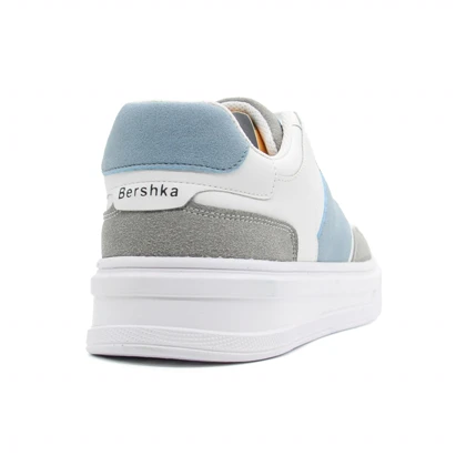 کتانی مردانه Bershka سفید آبی t بزرگپا کد 7085