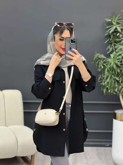 مانتو جیب نما بغل سه دکمه