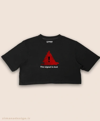 کراپ زنانه طرح مثلث سیگنال از دست رفته کد 965