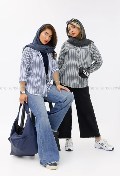 شومیز راه راه لینن