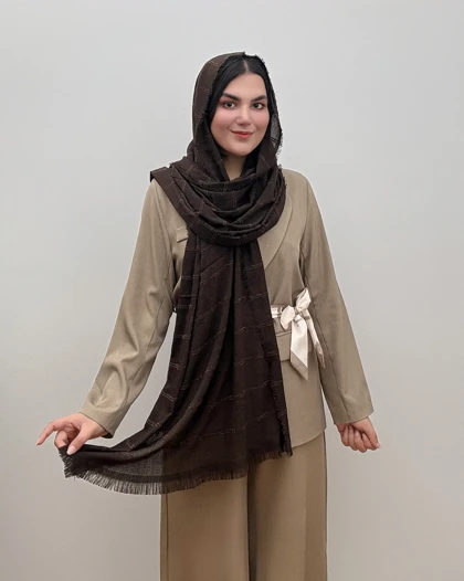 شال پفکی نخی مدل لمه