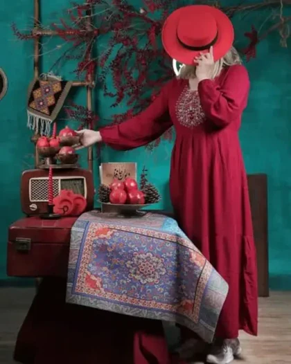 پیراهن ساحلی نقش دار طرح آیدا 3981