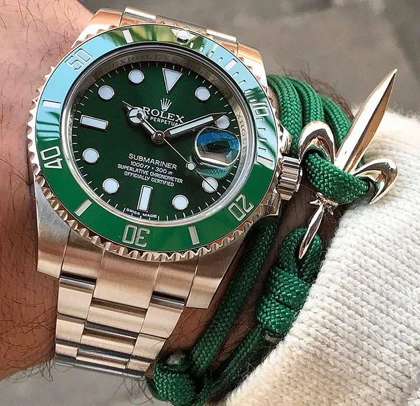 ساعت رولکس سابمارینر مردانه نقره ای صفحه سبز (هالک) Rolex Submariner Hulk