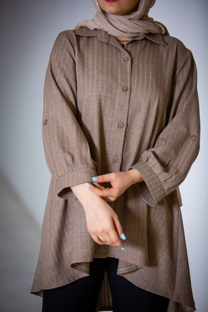 مانتو ژاکارد پیراهنی پایین کلوش