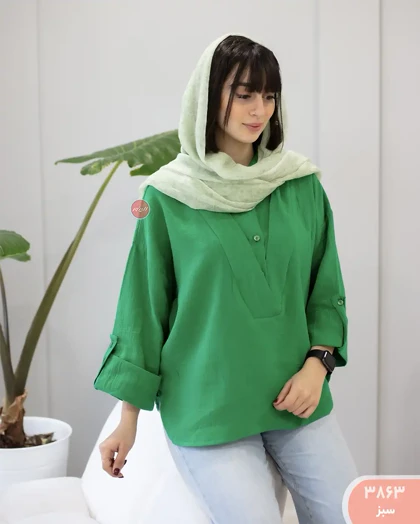 شومیز بیسیک شیشه ای زنانه 3863 | الینور