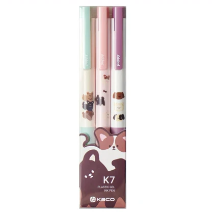 خودکار ژله ای مشکی کاکو KACO مدل K7 Puppy نوک 0.5 میلی متری 3 عددی