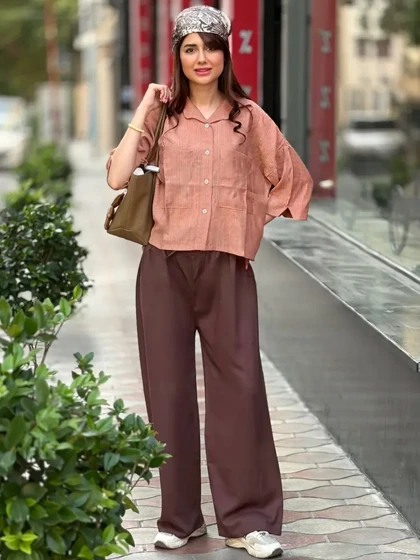 شلوار نخ ترک کج راه