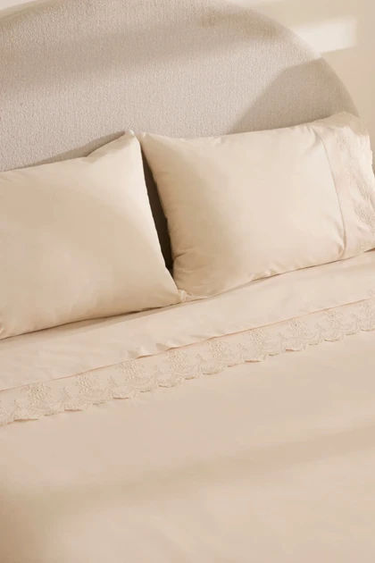 سرویس روتختی دو نفره Karaca Home مدل Avellina پنبه - بژ
