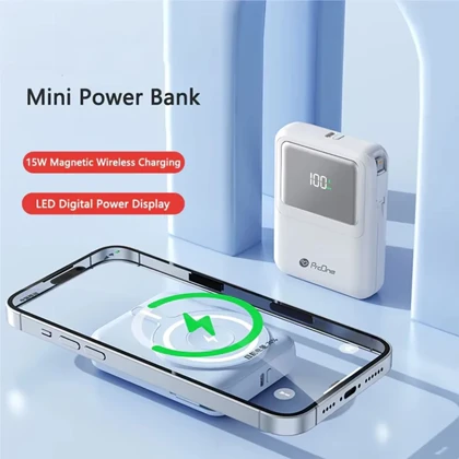 پاور بانک 10000 وایرلس پرووان PPB5116 توان 22.5 وات با کابل