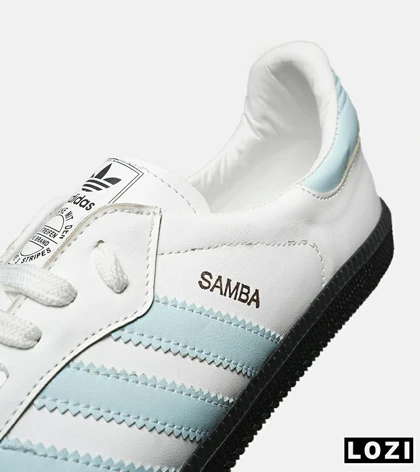 کفش کتانی مردانه و زنانه سامبا سفید آبی قهوه ای ADIDAS Samba مدل 7219