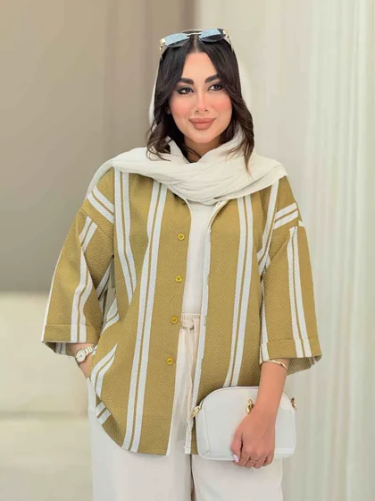 شومیز آستین پاکتی طرح راه راه