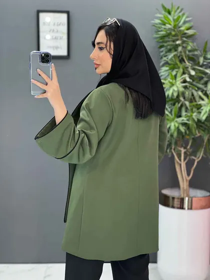 مانتو یقه دوبل مغزی دوزی