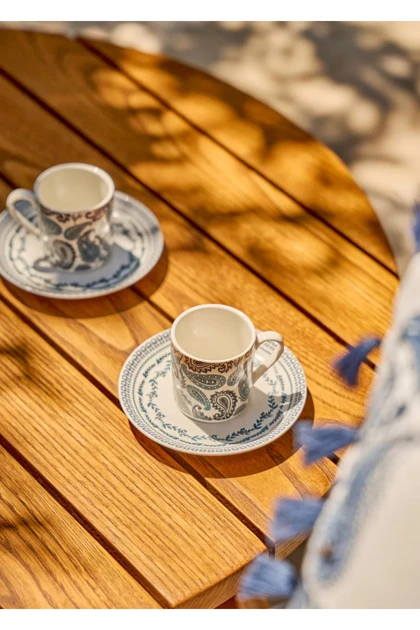 ست فنجان قهوه دو نفره پرسلن Bella Maison مدل Paisley - آبی