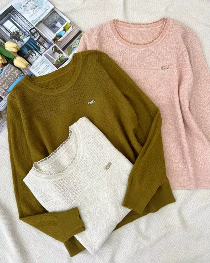 پلیور بافت طرح برجسته 6 رنگ مدل 2 کد 5299