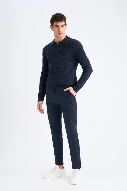 شلوار Jogger پایه صاف کمردار ساق پا صاف C6022AX25SP