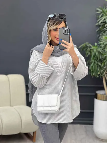 شومیز ترکیبی راه راه