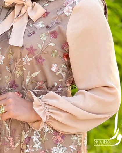 پیراهن مبینا (مشکی و نسکافه ای)