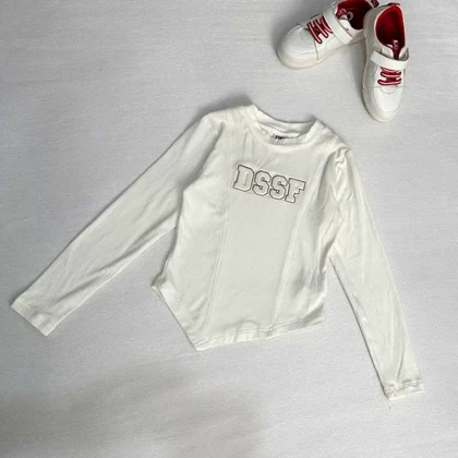 بلوز بچه گانه زیرسارافونی سفید کشی اورجینال