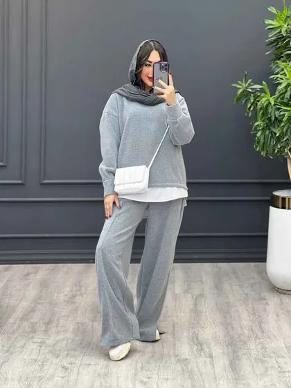 ست پشمی شلوار چاک‌دار