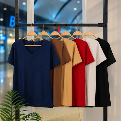تیشرت یقه کبریتی درشت (3460)