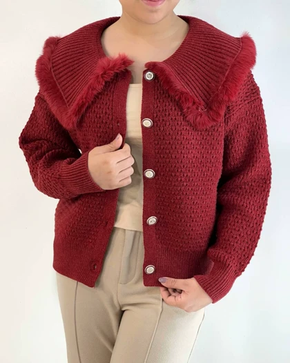 ژاکت بافت پرنسسی گرماژ بالا کد 5182
