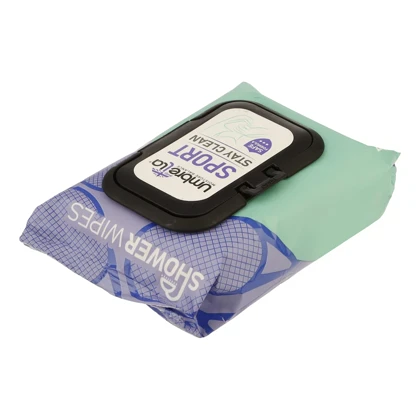 دستمال مرطوب پاک‌کننده بهداشتی دست و صورت آمبرلا مدل Sport مناسب انواع پوست بسته 50 عددی