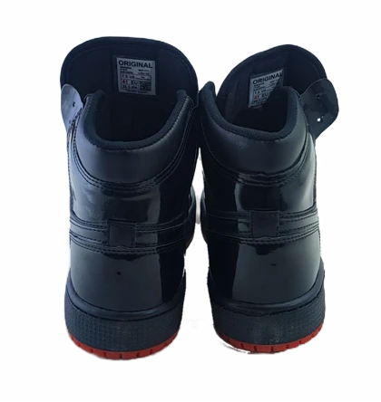 کفش اسپرت مردانه برند نایکی nike مدل جردن وان ساق‌دار مشکی ورنی کد 612