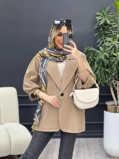مانتو لینن تک دکمه