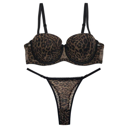 ست شورت و سوتین زنانه شارمین مدل جکدار فنردار پلنگی کد 5458-1066