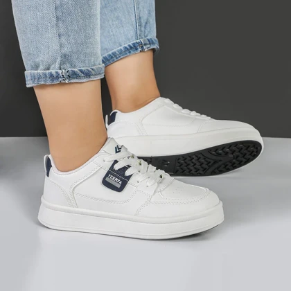 کفش و کتانی ونس راحتی زنانه و دخترانه مدل YEERFA رنگ سفید سرمه ای کد M959