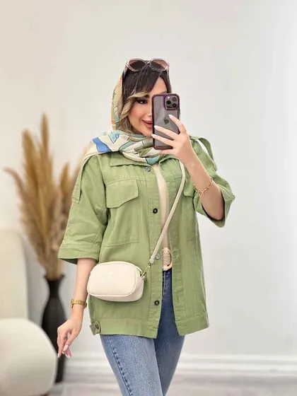 مانتو سرشانه پاگن دو جیب