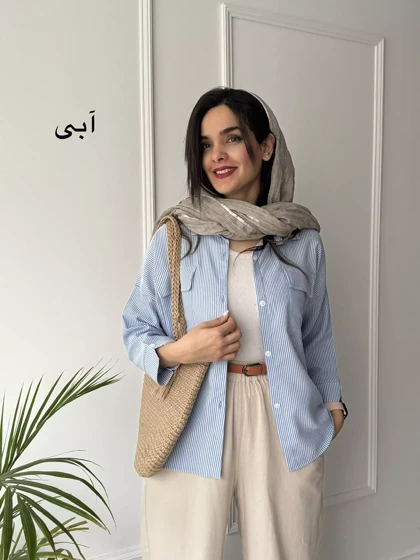 مانتو راه راه رز