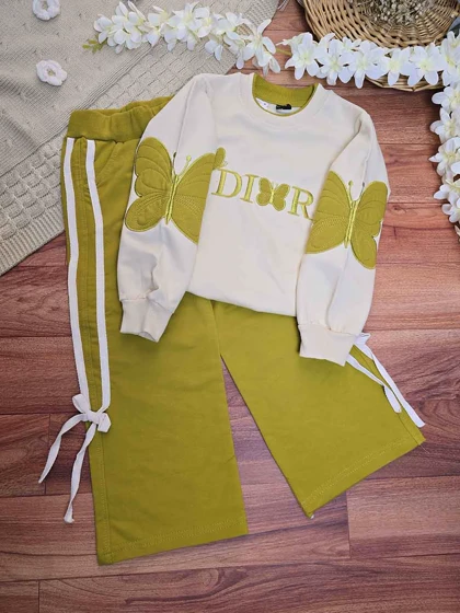 بلوز شلوار دخترانه طرح پروانه