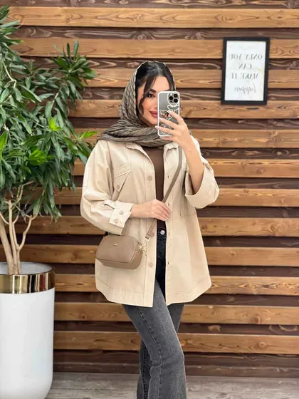 مانتو شومیزی سر جیب مثلثی