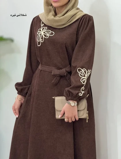 پیراهن مانتویی گلدوزی یامین