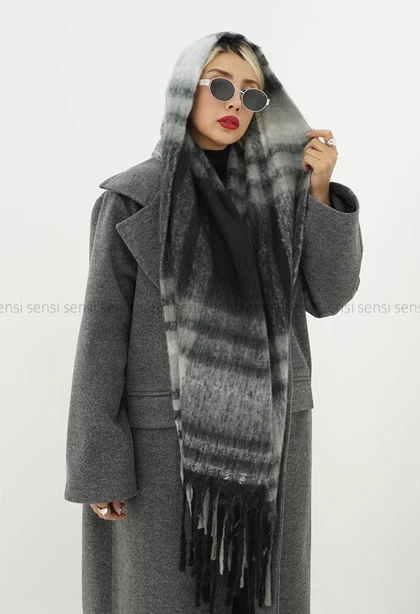 شال موهری بافت چهار خونه کد1004665