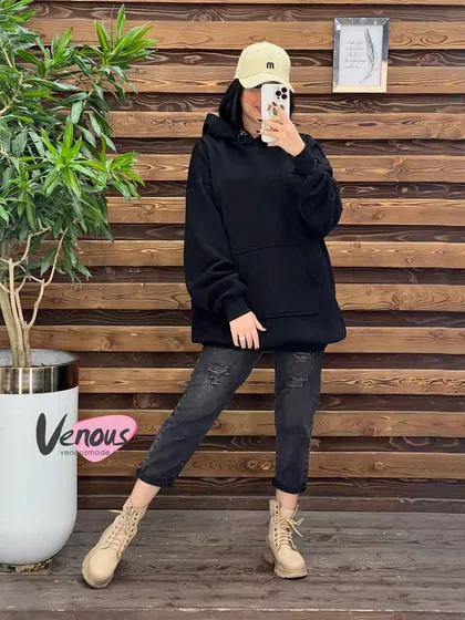 هودی کلاهدار ساده