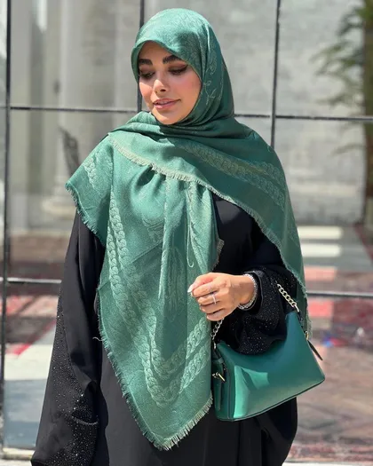 روسری ابریشم ژاکارد لمه اورجینال