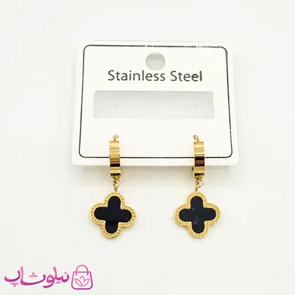 گوشواره آویز دخترانه طرح ونکلیف مشکی