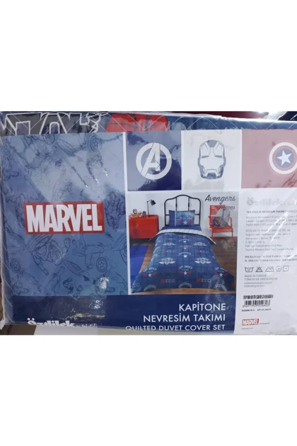 سرویس روتختی یک نفره Özdilek مدل Avengers پنبه‌ای - سرمه‌ای