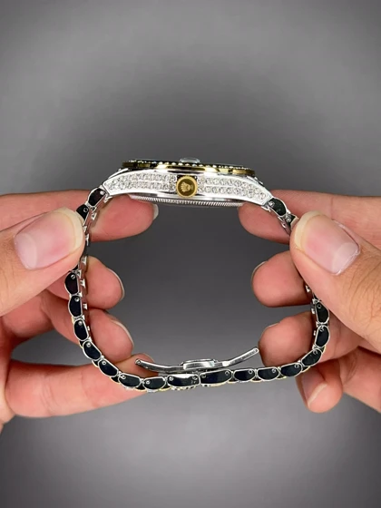 ساعت مچی رولکس دیت جاست سیلورطلایی تمام نگین Rolex Datejust