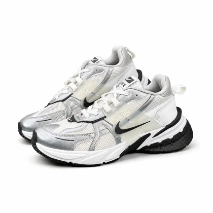 کفش کتانی مردانه بزرگ پا نایکی v2k سفید نقره ای مشکی Nike V2k