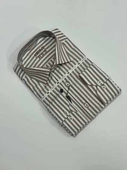 پیراهن مردانه راه راه استین بلند _ قواره ازاد _ مخصوص کلایسک پوش ها