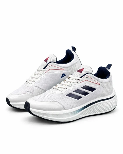 کفش کتانی مردانه بزرگ پا مدل آدیداس زیره بست سفید سرمه ای ADIDAS