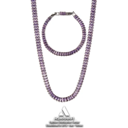 ست گردنبند و دستبند تنیسی Tennis Necklace & Bracelet P01