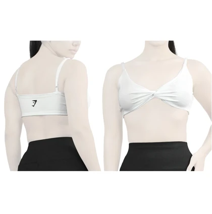 نیم‌تنه جلو گره‌ای ورزشی زنانه جیم شارک مدل PB-4H0243 سفید