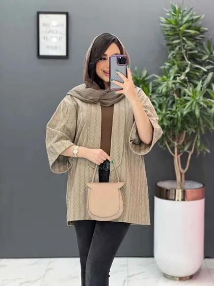 مانتو کوک دوزی آستین پاکتی