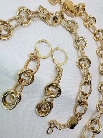 سرویس کامل برند شین مدل «گره عشق زرین» | ترکیب بیضی شنی و سه حلقه (گارانتی 1 ساله)